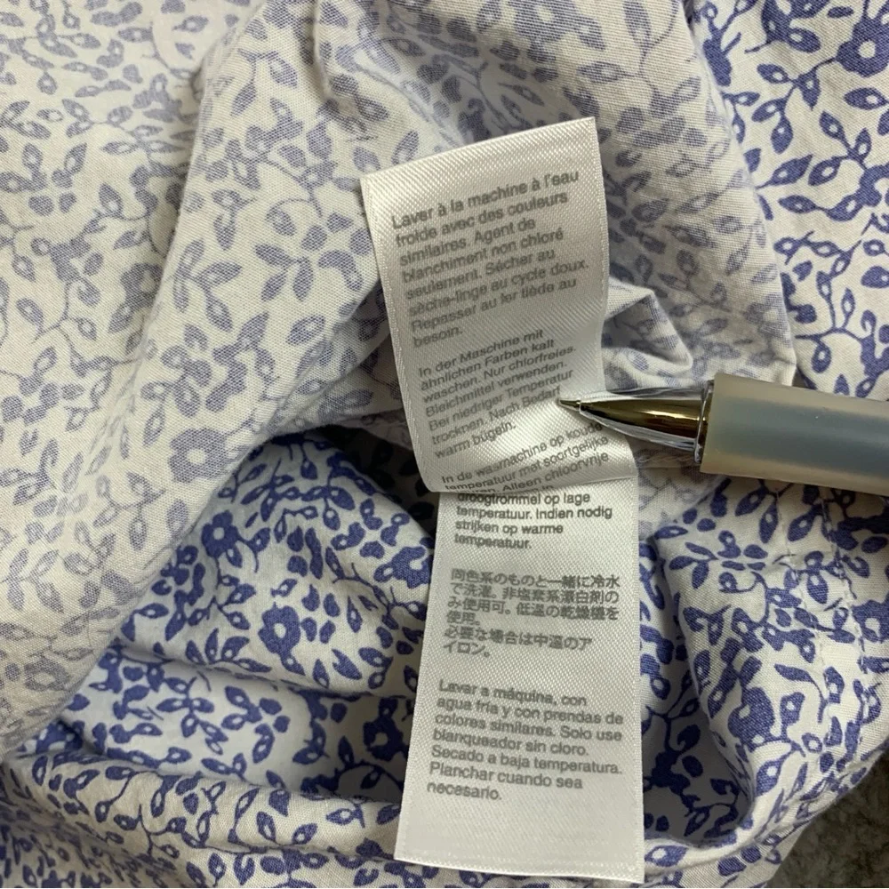 J.Crew Mercantile Flex Shirt Mens Long Sleeve Button Up White Blue Floral Size L